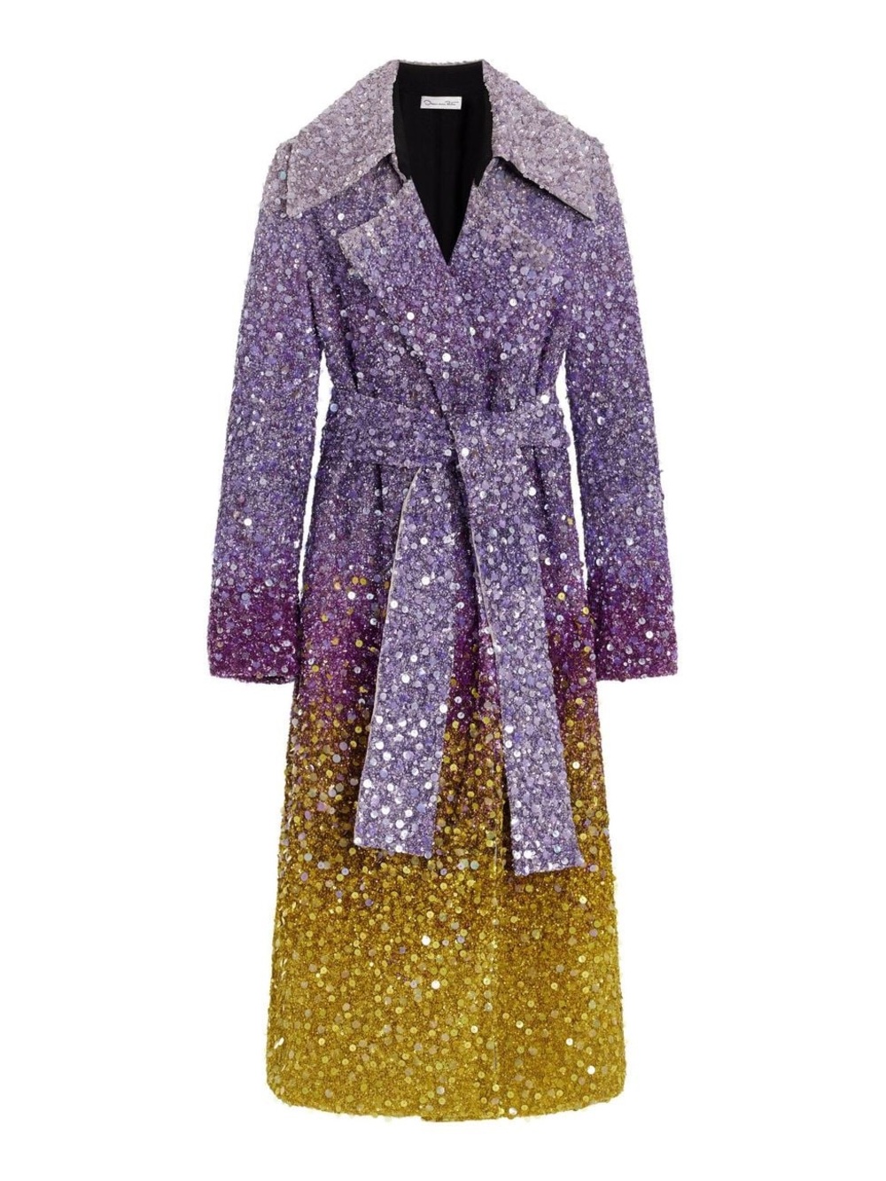 Oscar de la Renta Lavender Sequin-Trim Coat NWOT - Picture 3 of 9